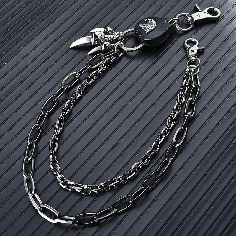 ズボン チェーン カジュアル メンズ ユニセックス レディース 鎖 腰 ウエスト 鷲 鳥 爪 装飾 金属 アク..