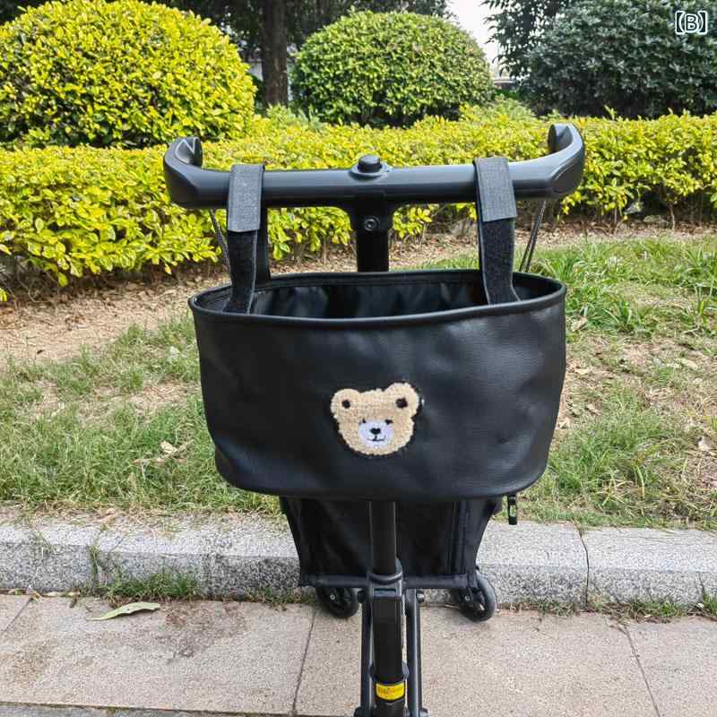 ベビーカーバッグ 収納 大容量 吊り下げ お出かけ 普段使い 防塵 カバー 面ファスナー くま シンプル かわいい ベージュ ピンク 黒