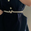 ベルト レディース おしゃれ ウエストマーク パール 装飾 スリム ワンピース スタイリッシュ アクセサリー シンプル(4)
