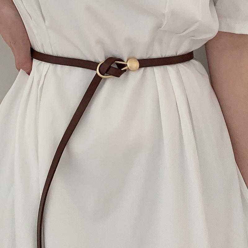 ベルト レディース おしゃれ 細 結び目 ミニマル 装飾 夏 ドレス ウエストマーク