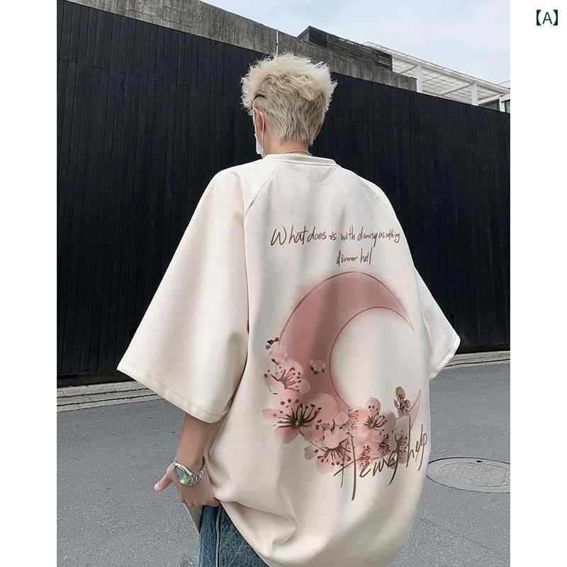 メンズ カジュアル レトロ ヴィンテージ風 半袖 Tシャツ 夏 ゆったり 大きいサイズ スエード風 