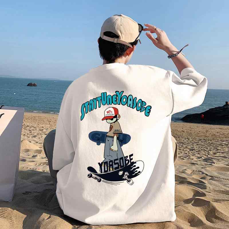 メンズ カジュアル 花柄 半袖 Tシャツ 夏 綿 大きいサイズ ゆったり 上着 青少年 五分袖 シャツ