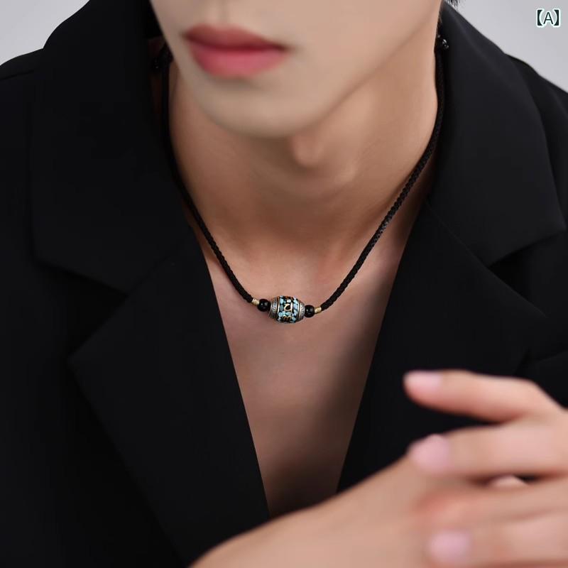 ペンダント ネックレス メンズ 中国 チベット エスニック 伝統的 六字真言 マントラ アクセサリー 装飾..