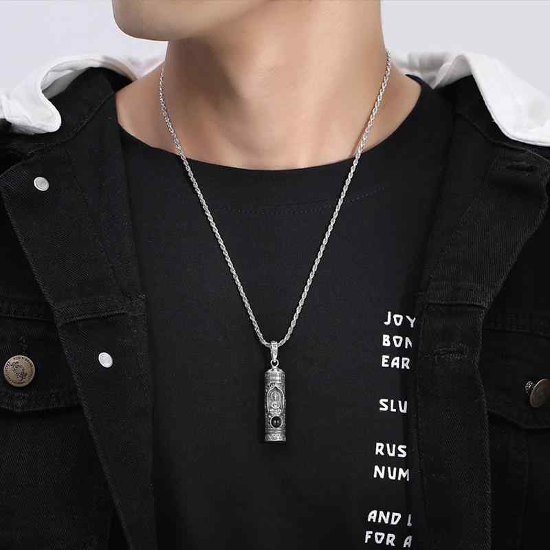 ペンダント ネックレス アンティーク調 ユニセックス エスニック 仏教 六字真言 マントラ 幸運 お守り ..