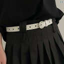 ベルト レディース おしゃれ ハート 女性用 装飾 プリーツスカート おしゃれ チェック柄 黒 斬新