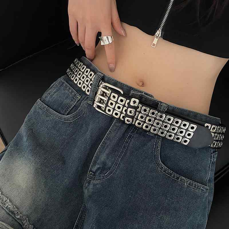 ベルト レディース おしゃれ 装飾的 金属 穴 ワンピース 腰飾り 小物 アクセント