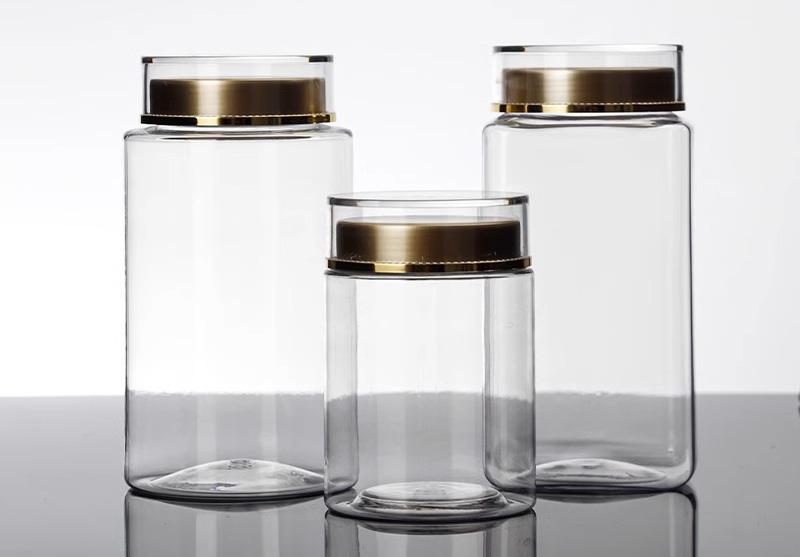 保存容器 保管 家庭用 キッチン 収納 便利 グッズ 蓋 密封 密閉 円筒形 四角形 プラスチック 食品用 茶葉 クリア 透明 シンプル