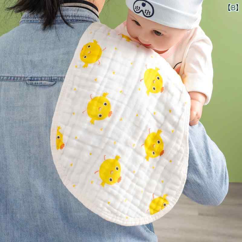 ガーゼ タオル ベビー げっぷ 綿 スナップボタン ソフト 通気 吸水 多用途 吐き戻し 枕 よだれかけ 洗い替え かわいい ひよこ アニマル アイスクリーム 2枚セット