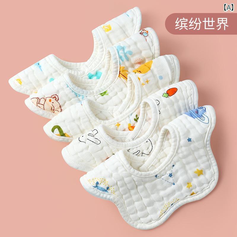 スタイ 360度 男の子 女の子 ベビー 春夏 綿 ガーゼ 円形 花びら スナップボタン ...
