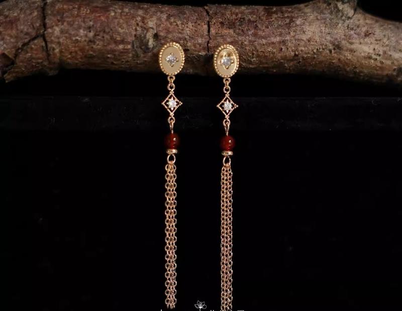 耳飾り レディース 中国風 アンティーク調 ピアス イヤークリップ アクセサリー 装飾 揺れる タッセル ..