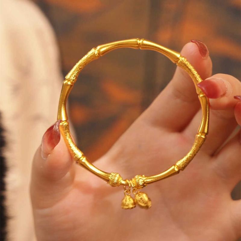 ブレスレット レディース 大人 上品 レトロ アクセサリー バングル 竹モチーフ 花 シンプル カジュアル..