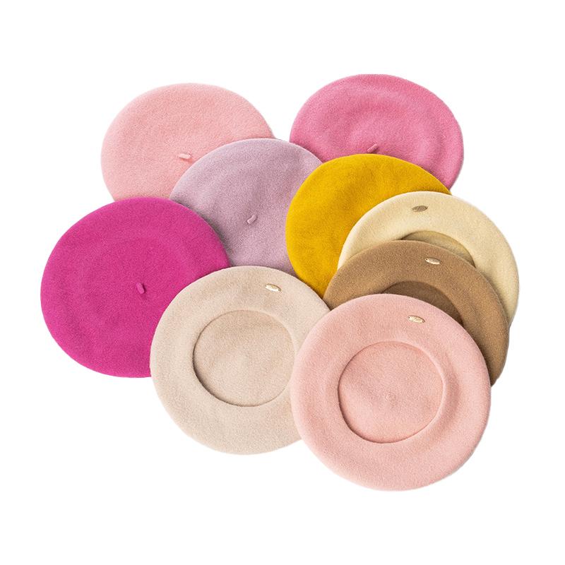 ベレー帽 レディース オシャレ 普段使い ウール 秋冬 大きいサイズ 金属ロゴ カジュアル 防寒 無地