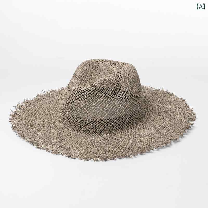 ハット レディース 麦わら 帽子 おしゃれ 春夏 フリンジ 海 遮光 日焼け防止 ビーチ