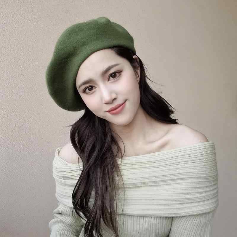 ベレー帽 レディース オシャレ 普段使い ウール 秋冬 防寒 大きいサイズ 大頭囲 シンプル 森系 画家風
