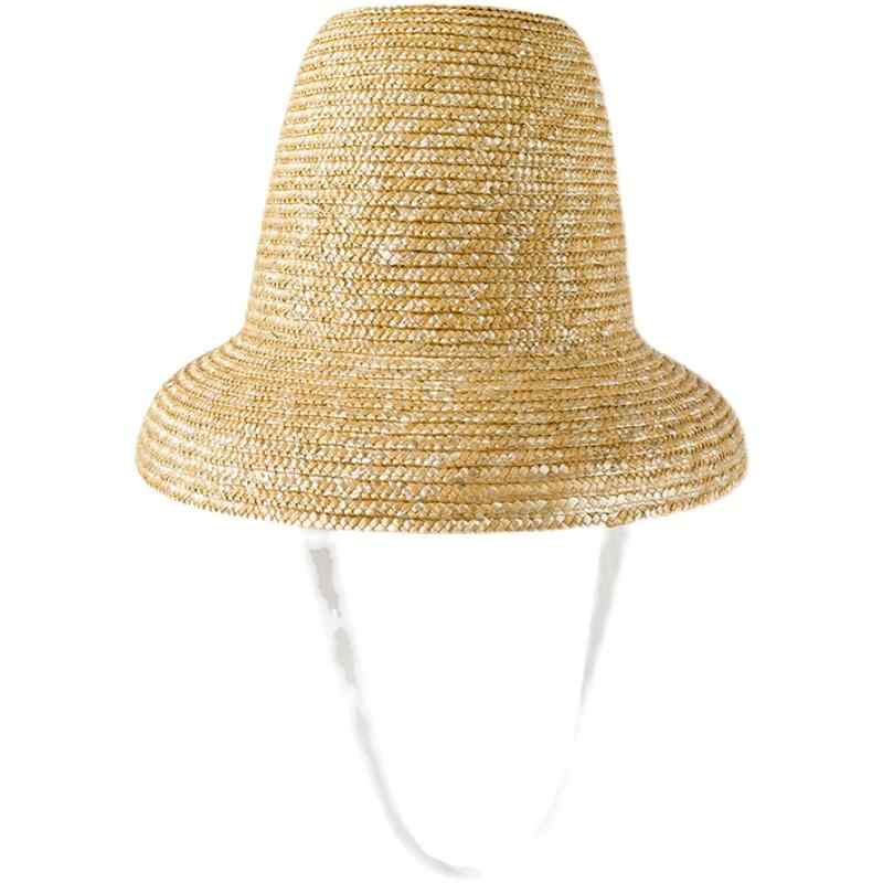 Knit Hat - 麦わら帽子 レディース おしゃれ 高め クラウン リボン バンド 春夏 UVカット 日焼け防止 つば広 ナチュラル シンプル 旅行 アウトドア