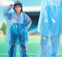 レインコート キッズ 男の子 女の子 大人 レディース メンズ 足先まで 防水 厚手 アウトドア キャンプ シンプル 透明 無地 青 赤(4)