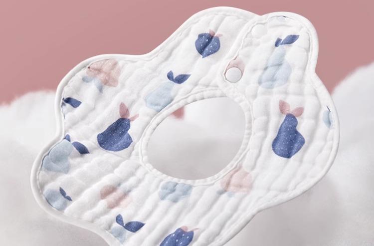 スタイ ガーゼ ベビー よだれかけ 夏 薄手 コットン 新生児用 防水 幼児 キッズ 吐き戻し防止 360度 かわいい 普段使い 速乾 動物 雲 虹 白