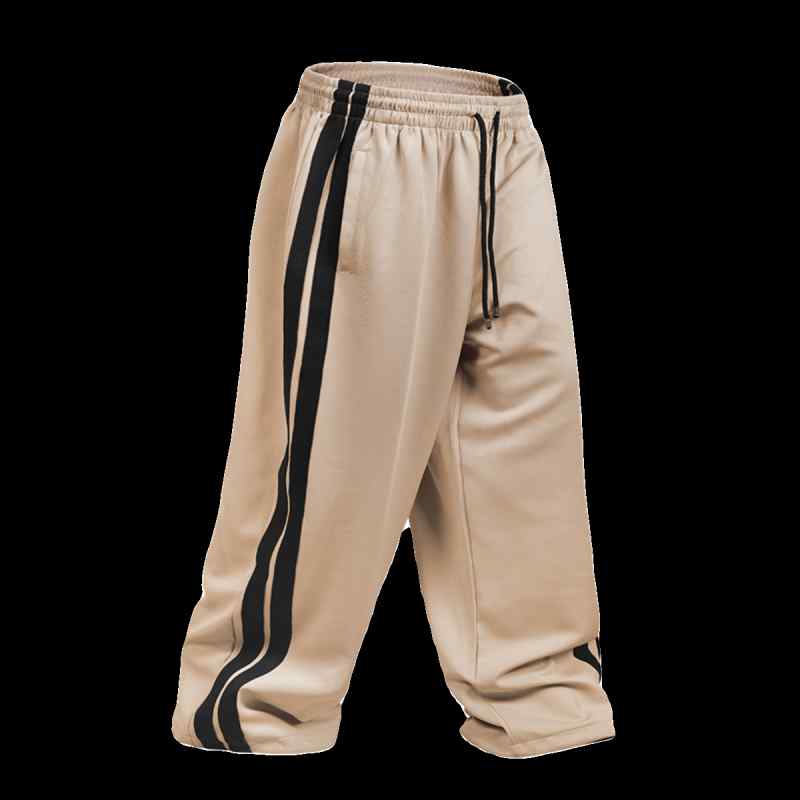 メンズ ジャージ サイドライン 刺繍 ロゴ 中腰 ワイドパンツ トラックパンツ ストリート 春秋 ゆったり スポーツ カジュアル