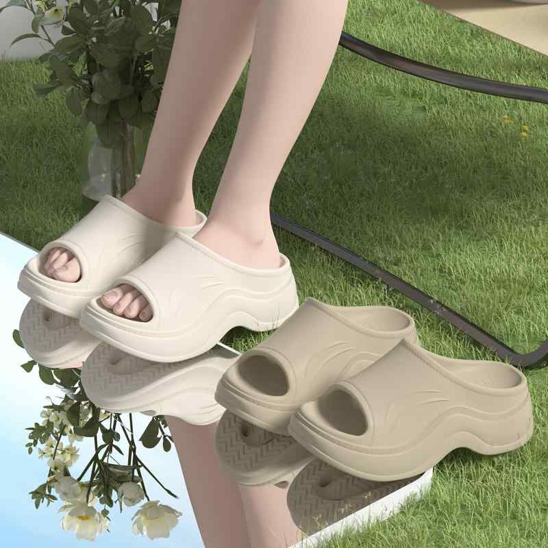 サンダル レディース 厚底 EVA 夏 柔らかい 滑りにくい 身長アップ オープントゥ 臭わない 屋外 室内 家庭用 ベランダ ビーチ 6cm 黒 青 白 カジュアル おしゃれ