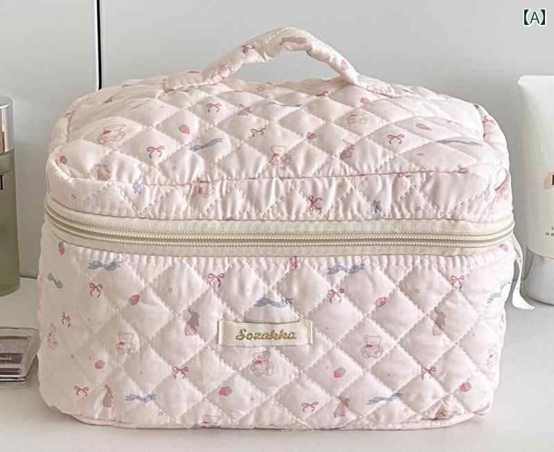 メイク道具 収納 バッグ 柔らかい チャック かわいい リボン くま ポーチ 大容量 旅行 ポータブル ペン..