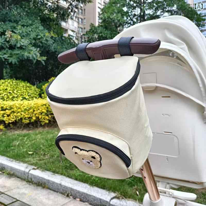 ベビーカー バッグ 収納 持ち運び ポーチ ポケット ファスナー 大容量 軽量 マザーズ ママ おむつ ティッシュ ペットボトル 哺乳瓶 おもちゃ 荷物 小物入れ バギー 便利 お出かけ お散歩 出産祝い ギフト かわいい クマ ピンク ベージュ 黒