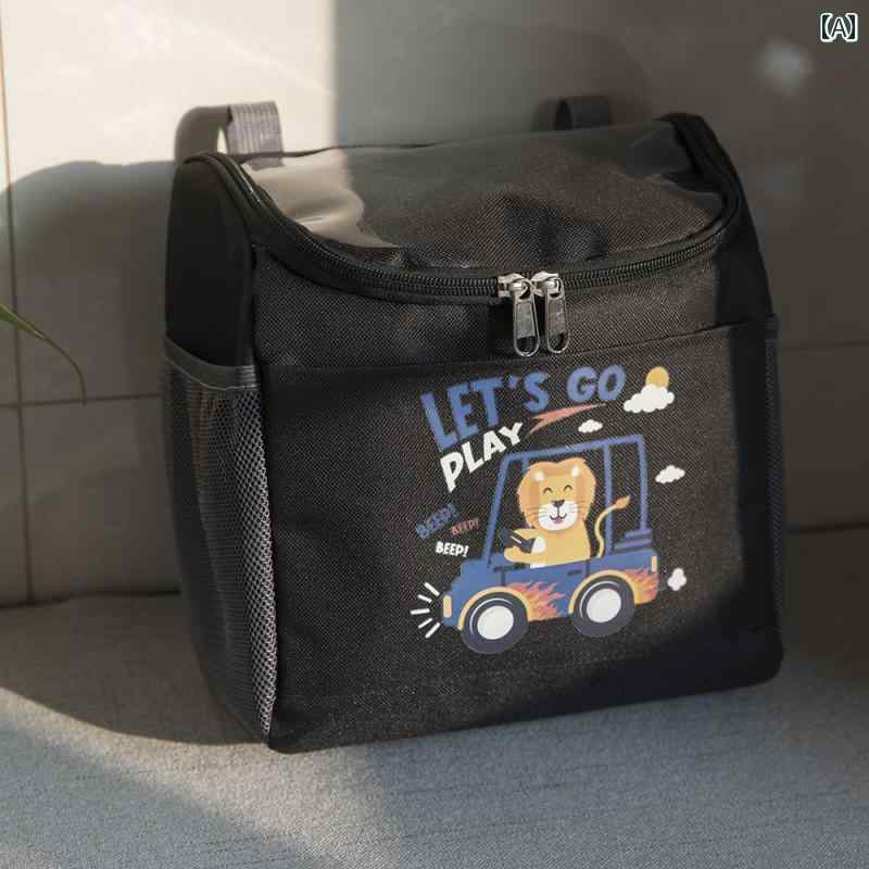 ベビーカー バッグ 収納 持ち運び ポケット ファスナー マザーズ ママ 大容量 おむつ ティッシュ 水筒 哺乳瓶 荷物 小物入れ バギー 便利 かわいい お出かけ お散歩 出産祝い ギフト 恐竜 ネコ 犬 車 宇宙飛行士 黒 緑 アイボリー