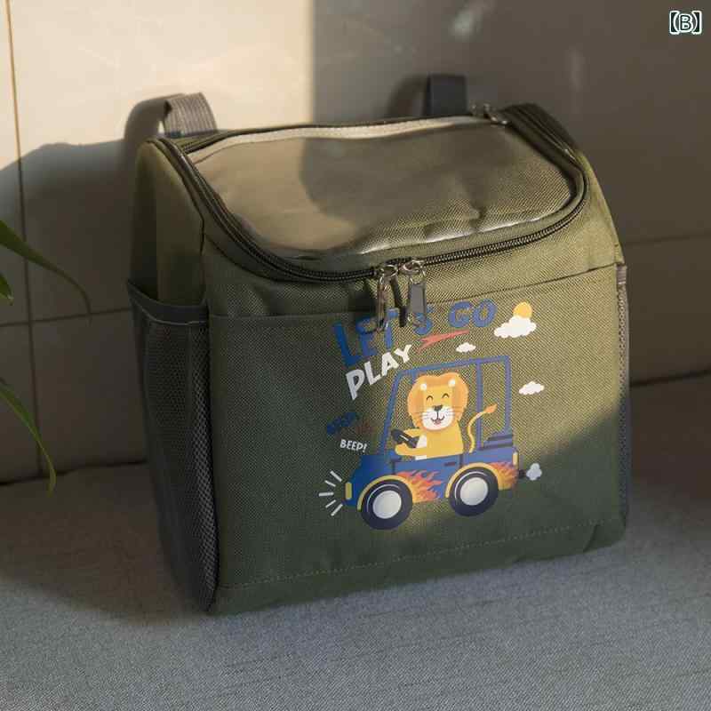 ベビーカー バッグ 収納 持ち運び ポケット ファスナー マザーズ ママ 大容量 おむつ ティッシュ 水筒 哺乳瓶 荷物 小物入れ バギー 便利 かわいい お出かけ お散歩 出産祝い ギフト 恐竜 ネコ 犬 車 宇宙飛行士 黒 緑 アイボリー