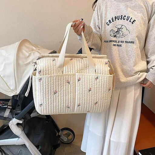 ベビーカー 持ち運び バッグ 柔らかい ファスナー 韓国 ママ フック ショルダー ストラップ 刺繍 ハンド 旅行 収納 ポケット くま チューリップ かわいい シンプル ベビーカー 持ち運び バッグ 柔らかい ファスナー 韓国 ママ フック ショルダー ストラップ 刺繍 ハンド 旅行 収納 ポケット くま チューリップ かわいい シンプル