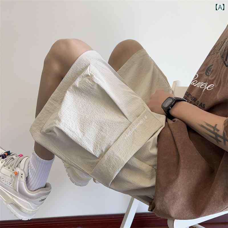 ハーフパンツ メンズ おしゃれ 黒 大きめポケット 風 快適 通気性 夏 ストリート系