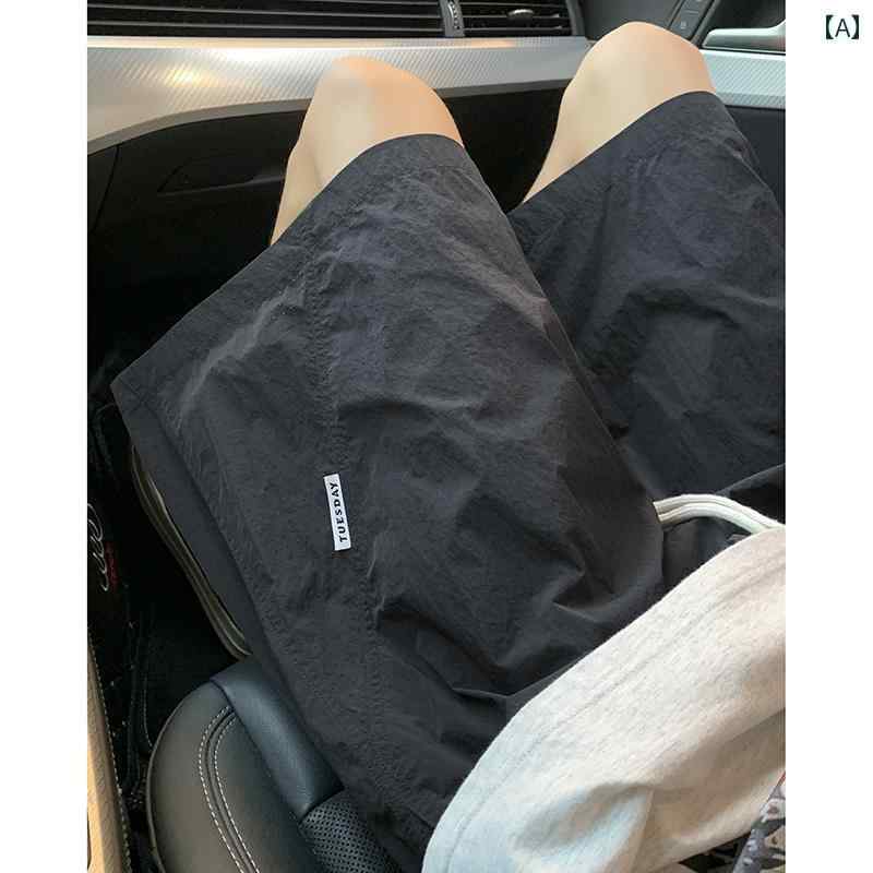 乐天商城 - ハーフパンツ メンズ 黒 メッシュ 通気性 夏 薄手 アイス 涼感 バスケットボール ランニング スポーツ メンズ ゆったり シンプル 無地 カジュアル