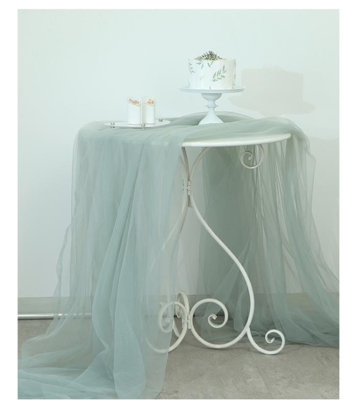 テーブルクロス おしゃれ メッシュ 透け感 ウェディング パーティー 撮影 背景 小道具 ダイニング 装飾 インテリア ヨーロピアン シンプル 無地 白 オレンジ 緑