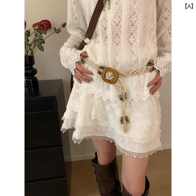 ベルト エスニック ボヘミアン 編み込み 細 ウエストマーク レディース 個性的 おしゃれ カジュアル