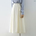 きれいめ スカート オフィス 大人 上品 アイボリー aライン ミモレ丈 ハイウエスト プリーツ 春 中国風 レトロ(4)