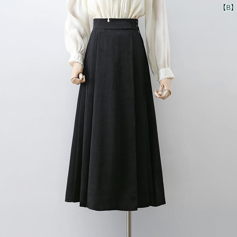 フロントップ楽天市場店のきれいめ スカート オフィス 大人 上品 ジャカード ハイウエスト チャイナボタン 春 中華風 型 マーメイド ロング丈｜アングル2