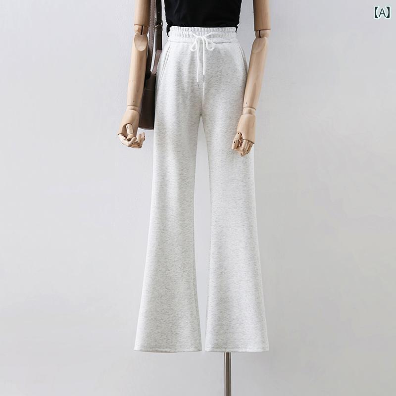 Cropped Pants - きれいめ パンツ レディース 大人 ハイウエスト 抽ひも 微フレア マーホース 春夏 ゆったり ウエストゴム フレア シンプル リラックス カジュアル