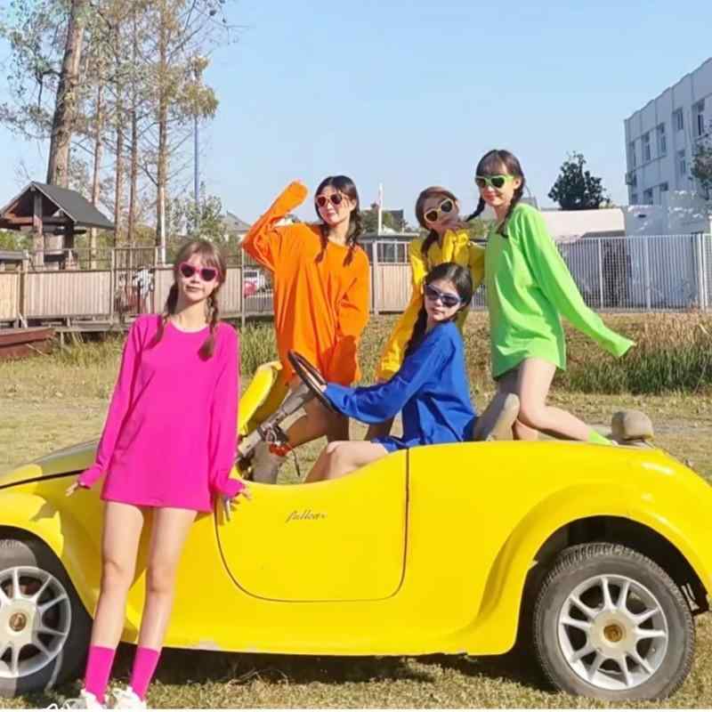 お揃い 大人 レディース 大きいサイズ ゆったり 春秋 綿 長袖 ラウンドネック インナー プリーツスカート ハーフパンツ ウエストゴム 紐 カジュアル 無地 白 黄 青