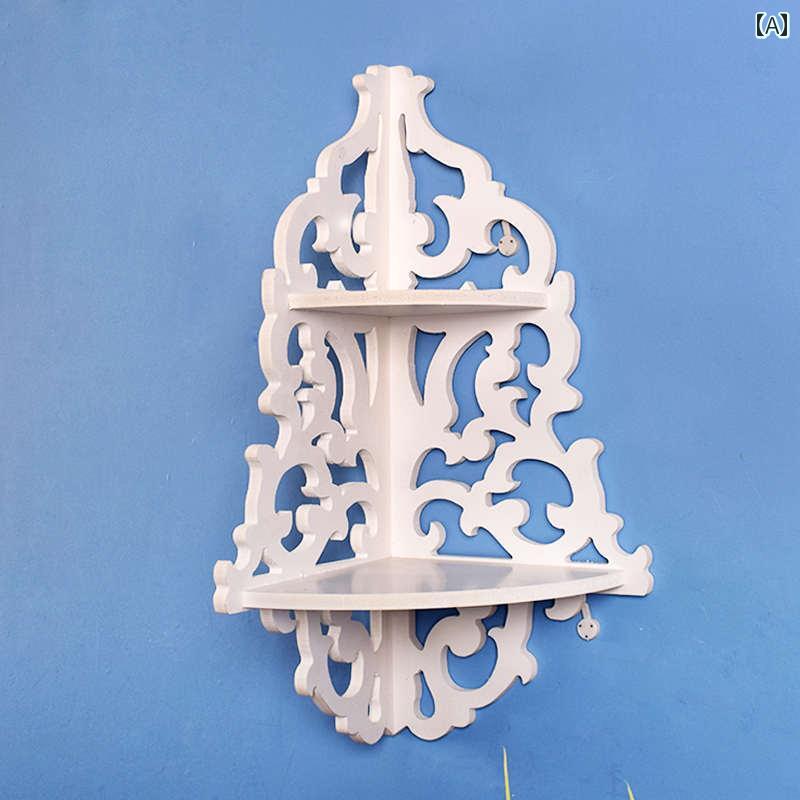 フローティングシェルフ フック ヨーロピアン カントリー 調 コーナーラック 壁掛け 装飾 リビング 玄..