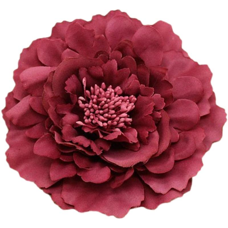 造花 韓国 布 ヘアアクセサリー 髪飾り ブローチ バッグ 装飾 クリップ パフォーマンス イベント 撮影 小道具 エレガント 赤 紫 ピンク 牡丹