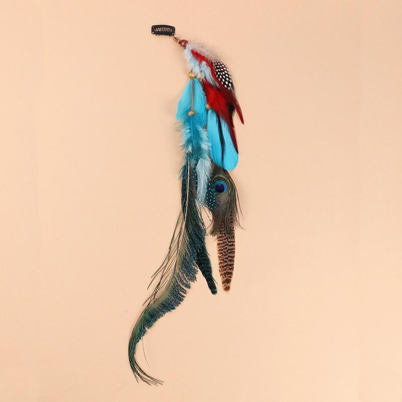 ボヘミアン アクセサリー エスニック レトロ 大人 レディース ヘアクリップ ピン 大きめ 孔雀 羽根 フ..