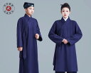 作務衣 メンズ 中国 道教 秋冬 伝統的 ローブ 綿 裏起毛 レディース 大きいサイズ 厚手 竹 リネン ミドル丈 ロング フォーマル 無地 シンプル 紺 黒 ...
