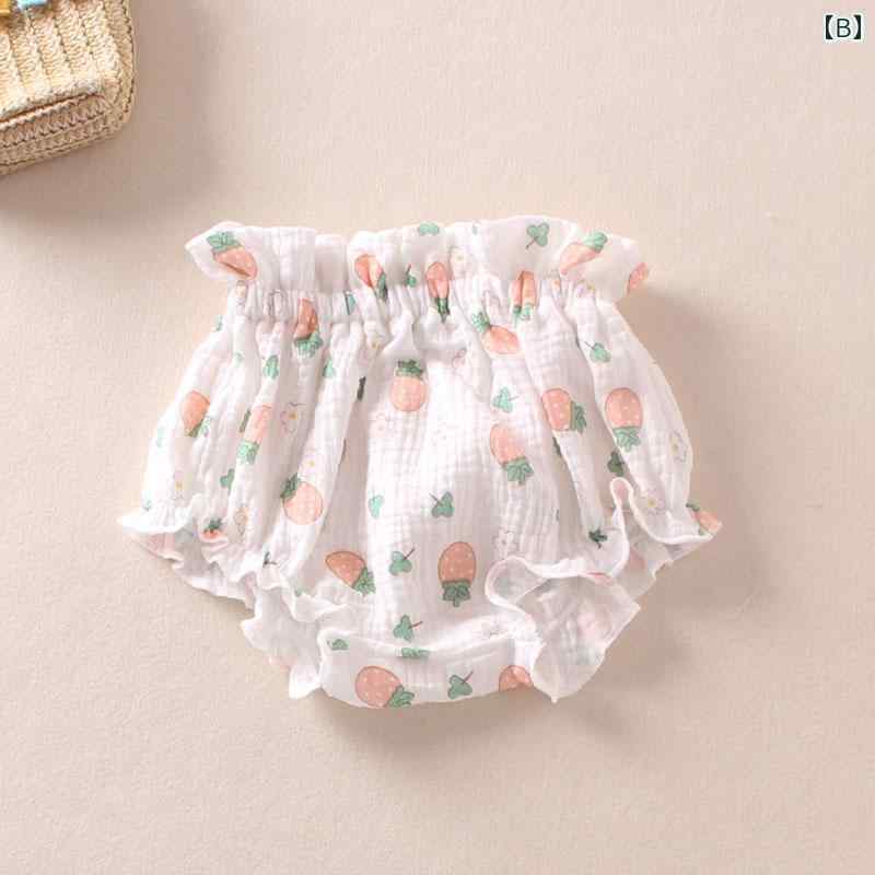 かぼちゃパンツ ベビー キッズ 女の子 夏 ボトムス ブルマ ウエストゴム 着脱簡単 ...
