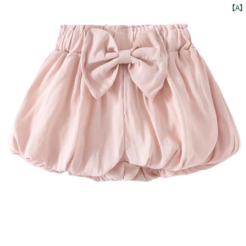 かぼちゃパンツ ベビー キッズ 女の子 夏 ボトムス ブルマ ウエストゴム 着脱簡単 ...