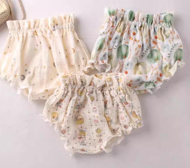 かぼちゃパンツ ベビー 女の子 夏 ボトムス ブルマ 短パン ウエストゴム 着脱簡単 フリル 薄手 通気性 ..