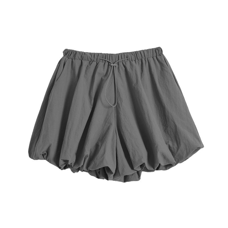 Other - バルーン ショートパンツ 大人 レディース 大きいサイズ 春夏 ウエストゴム 伸縮性 ポケット カジュアル シンプル 無地 おしゃれ グレー カーキ 黒