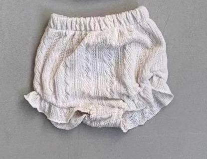 かぼちゃパンツ ベビー 女の子 春秋 ボトムス 短パン ブルマ ウエストゴム 着脱簡単 フリル ジャカード..