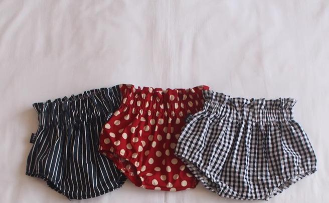 かぼちゃパンツ ベビー 女の子 男の子 夏 短パン ブルマ ウエストゴム 着脱簡単 綿 薄手 色褪せしにく..