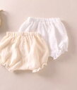 かぼちゃパンツ ベビー 女の子 男の子 夏 ボトムス 短パン ブルマ ウエストゴム 着脱簡単 薄手 通気性 大きめ 無地 ウサギ クマ 白 アイボリー ピンク
