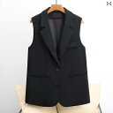 ベスト オフィス レディース 柔らかい きれいめ 春 シンプル ボタン ミドル丈 黒 ポケット 大きいサイズ 制服 透けない カジュアル 普段使い