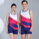陸上 ユニフォーム 男子 女子 キッズ 大人 柔らかい セットアップ パンツ ノースリーブ ラウンドネック 競技用 ウェア スポーツ トレーニング 紐 大きいサイズ 赤 白 青