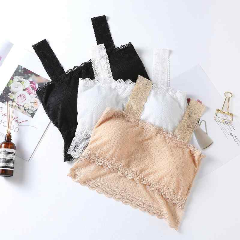 インナー レディース キャミソール レース 胸パッド ブラトップ 夏 薄手 ショート丈 通気性 透け防止 背中開き フリーサイズ セクシー おしゃれ 白 黒 肌...